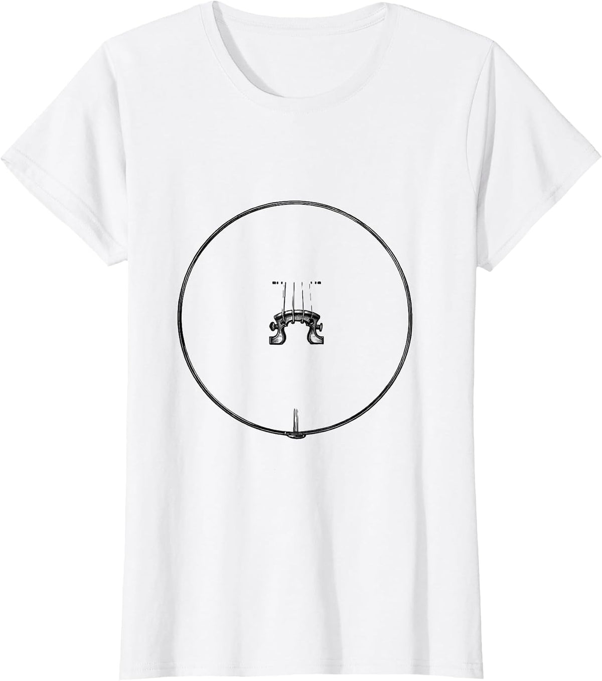 Double Bass Bridge Minimalist Band Musician Humor T-Shirt - White