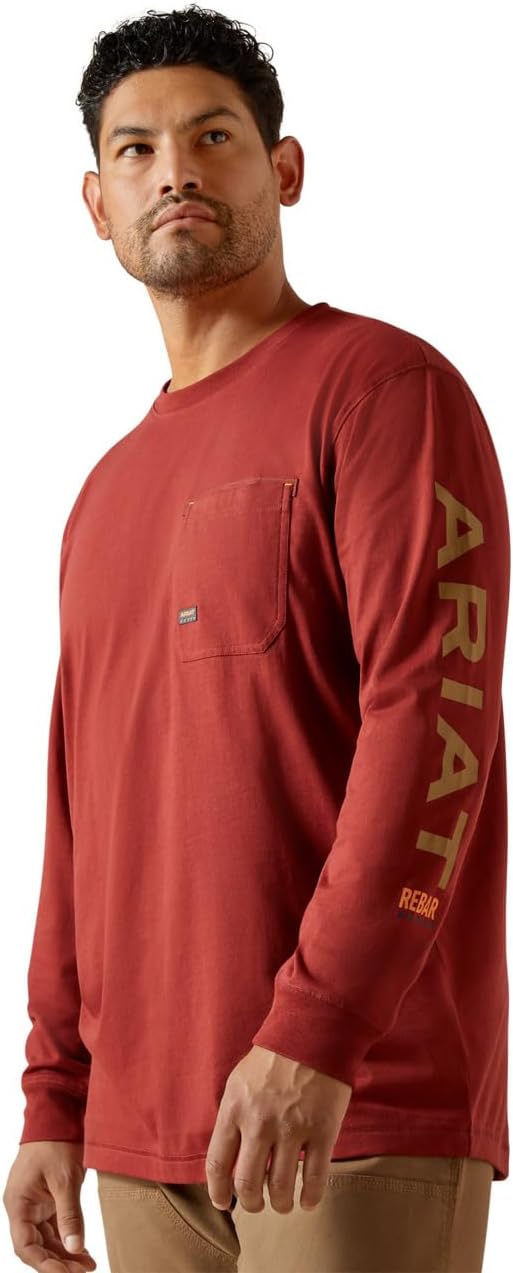 ARIAT Men's Rebar Workman Logo T-Shirt - Russet Brown\/Dijon