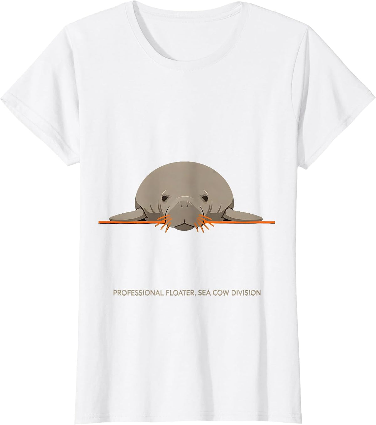 Professional Floater Sea Cow Division Funny Manatee Lover T-Shirt - White