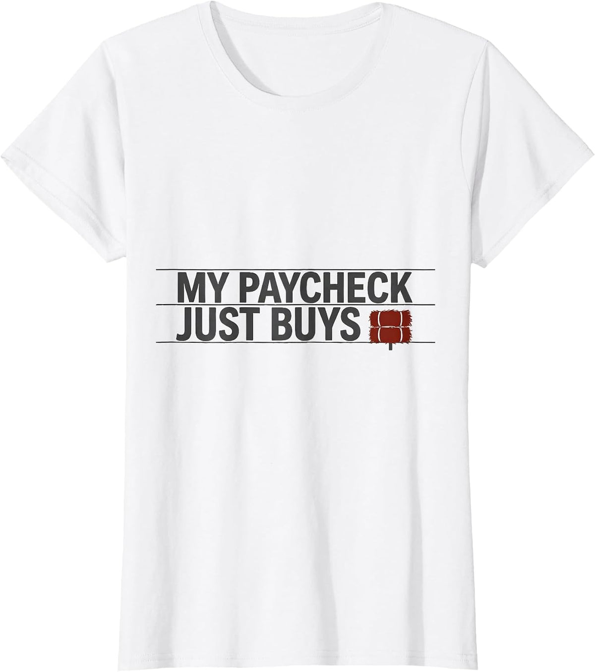 My Paycheck Just Buys Hay Funny Cowgirl Horse Lover Humor T-Shirt - White