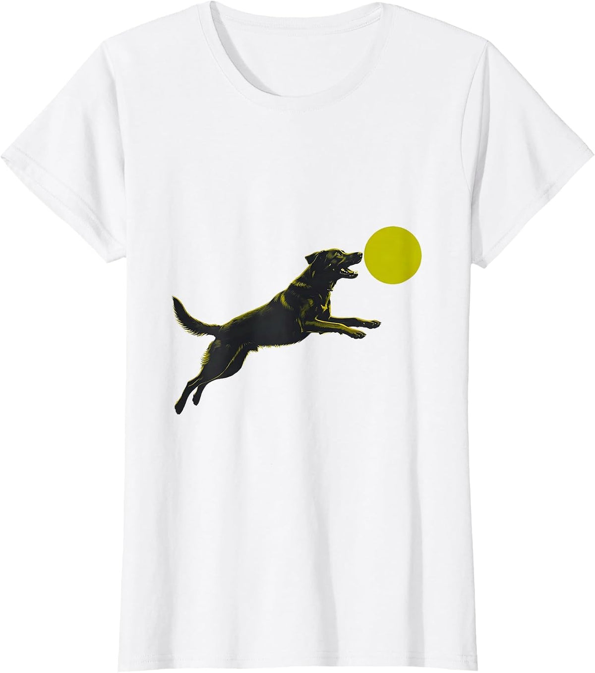 Dog Chasing Tennis Ball Funny Tennis Lover Gift T-Shirt - White