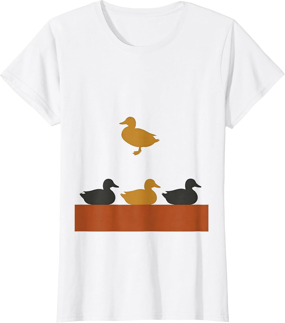 Duck Silhouettes Funny Novelty Gift for Duck Lovers T-Shirt - White