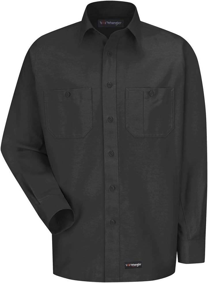 Wrangler Workwear Men's Long Sleeve Work Shirt - Charcoal