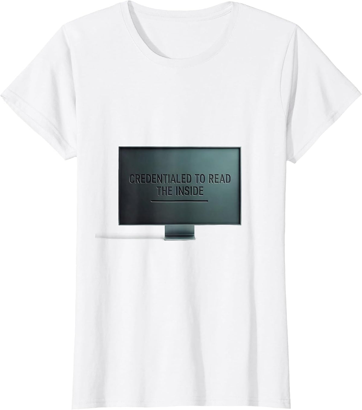 Credentialed To Read The Inside Minimalist Sonographer Humor T-Shirt - White
