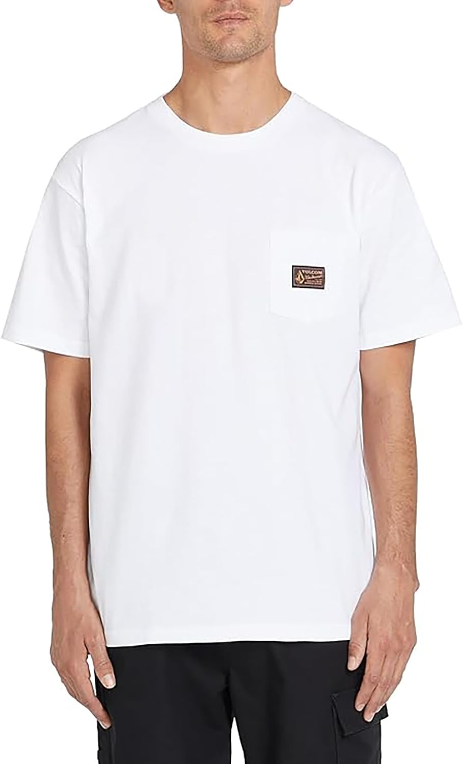Volcom Men's Short Sleeve Workwear T-Shirt – Heavyweight Cotton Durable Tee - White
