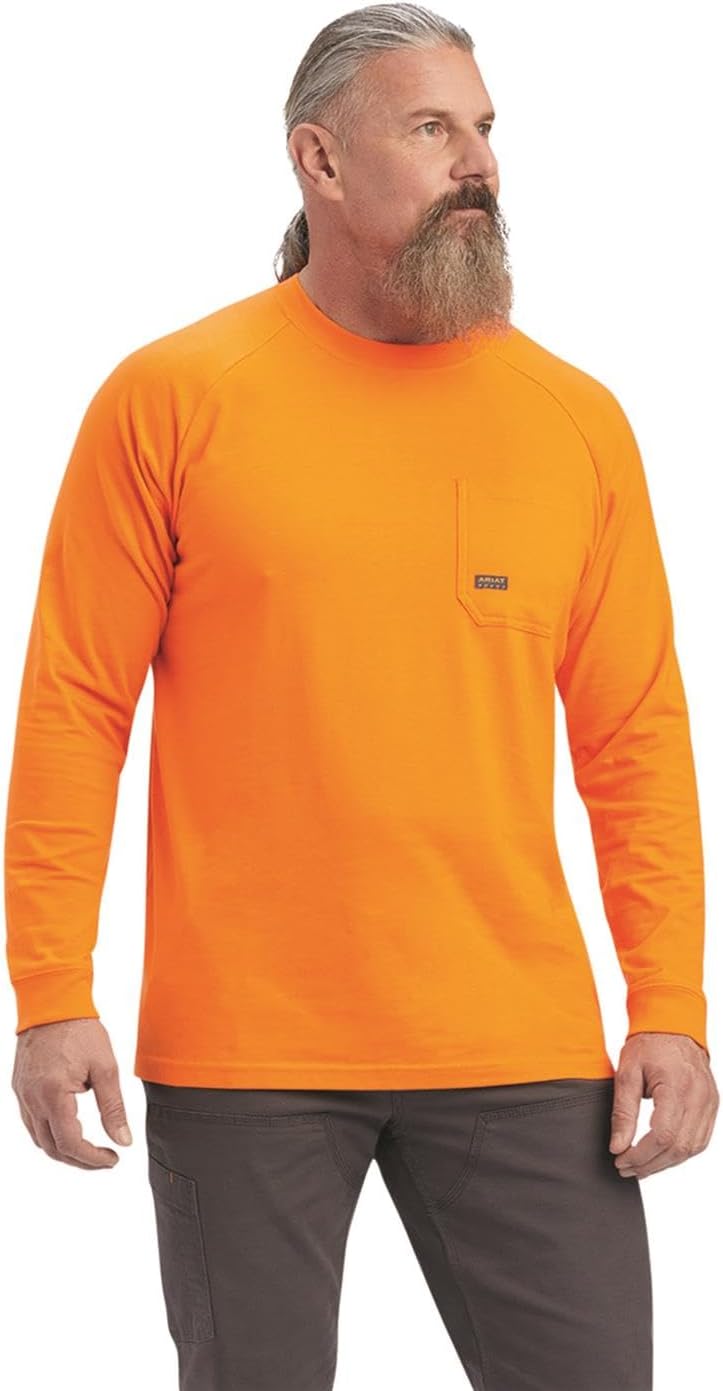ARIAT Men's Rebar Cotton Strong T-Shirt - Safety Orange