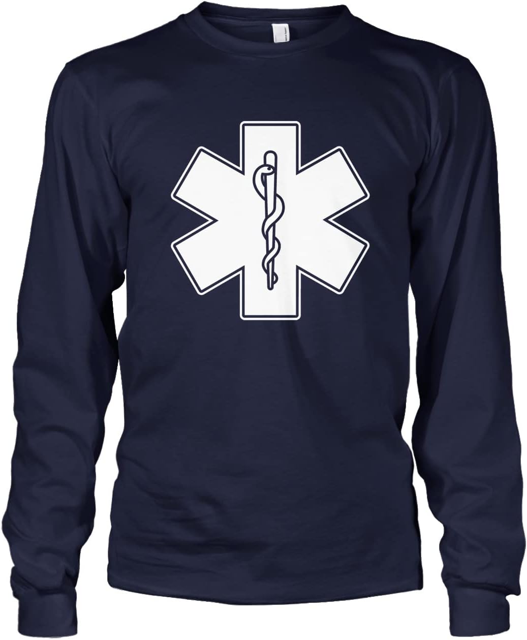 Men's EMT EMS Paramedic Emergency Medical Services Long Sleeve T-shirt - Navy Blue