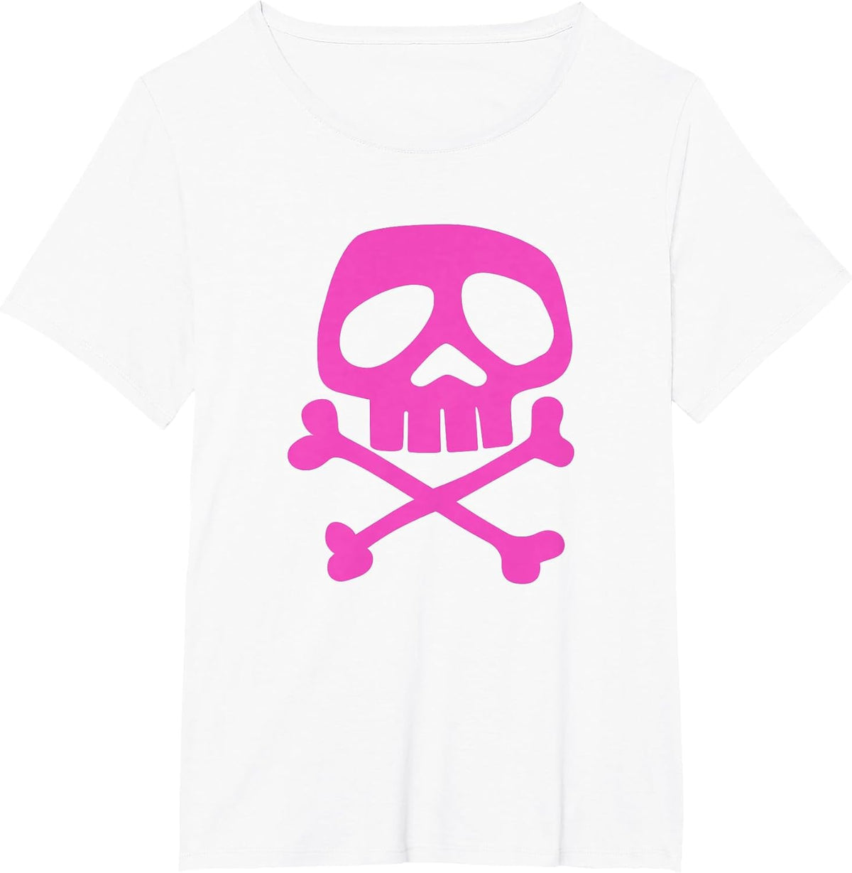 Pink Punk Rock Skull and Bones - 1980's Punk Rock T-Shirt - White