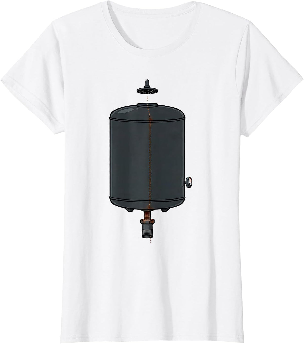 Women's Plumber Exploded Water Heater Funny Plumbing Humor T-Shirt - White