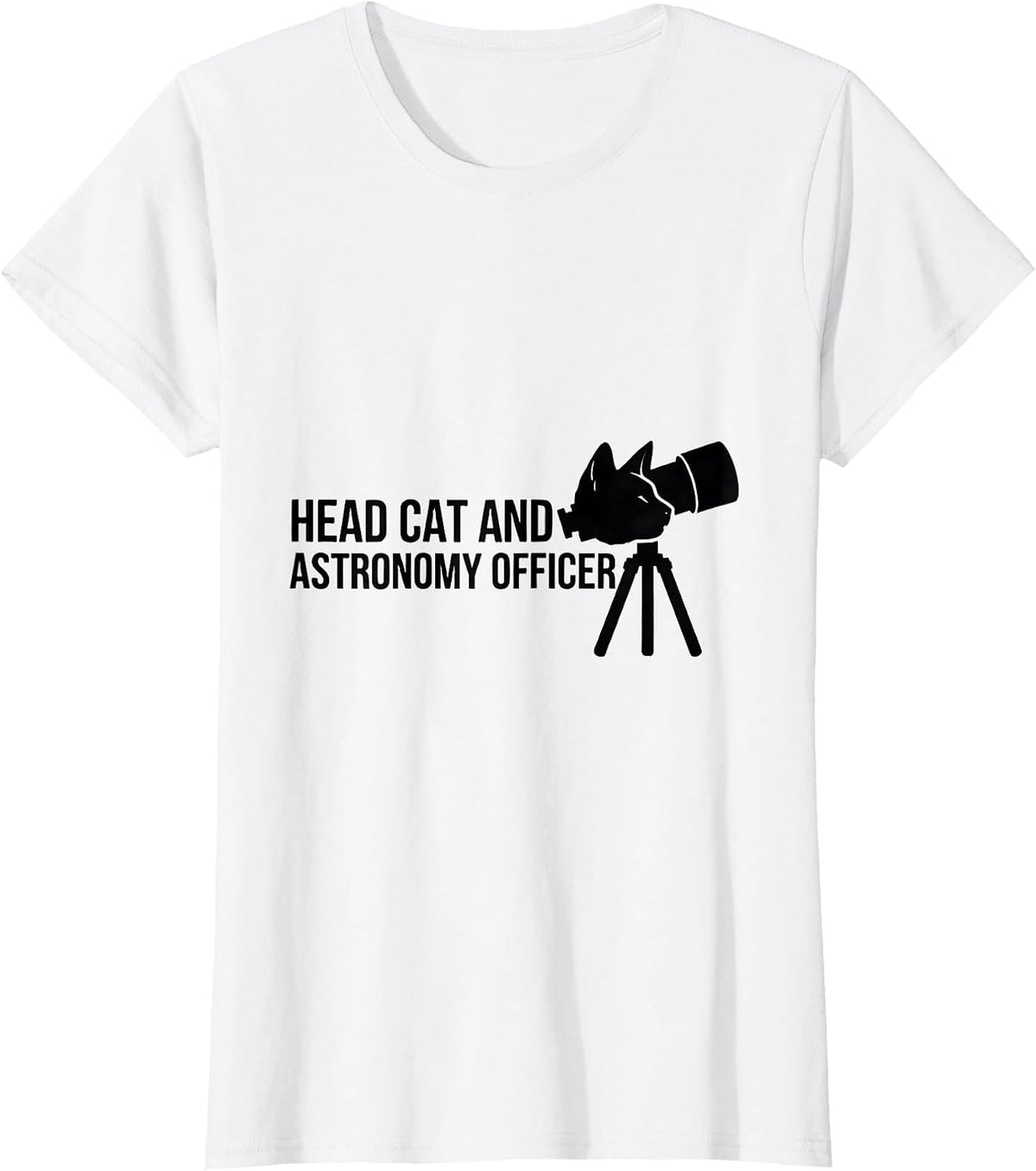 Head Cat And Astronomy Officer Funny Cat Lover Hobby Humor T-Shirt - White