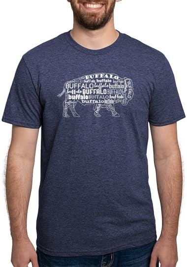 CafePress Buffalo Mens Tri Blend T Shirt Men's Deluxe Tri-Blend T-Shirt - Heather Navy