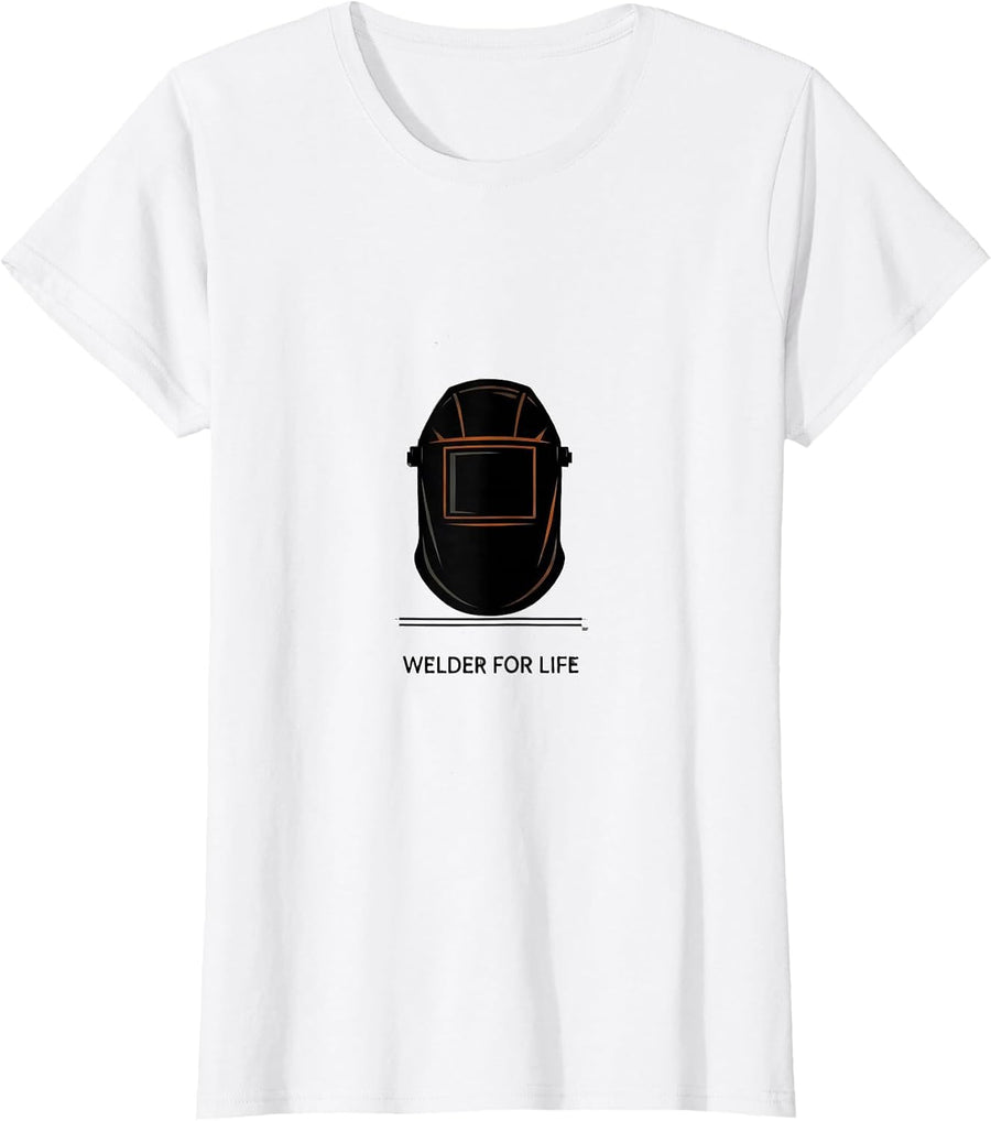Women's Welder For Life Funny Welder Skeleton Humor Tradesman Gift T-Shirt - White