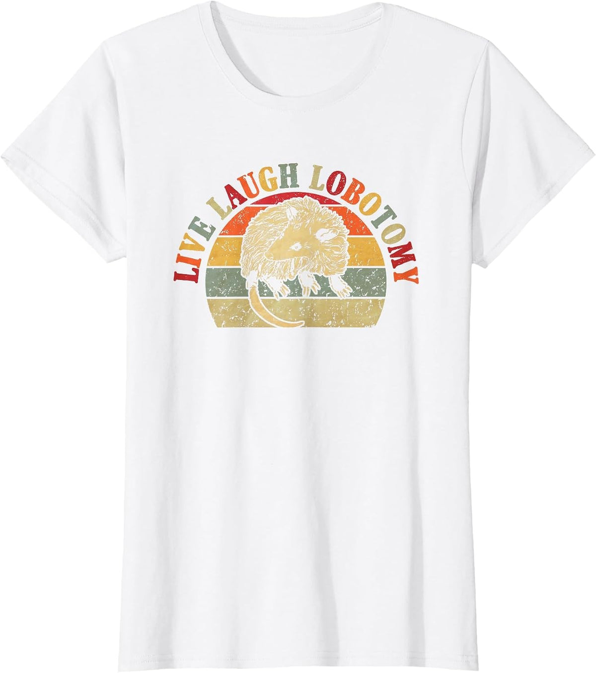 Vintage Live & Laugh Lobotomy Lobotomies Opossum Lovers T-Shirt - White
