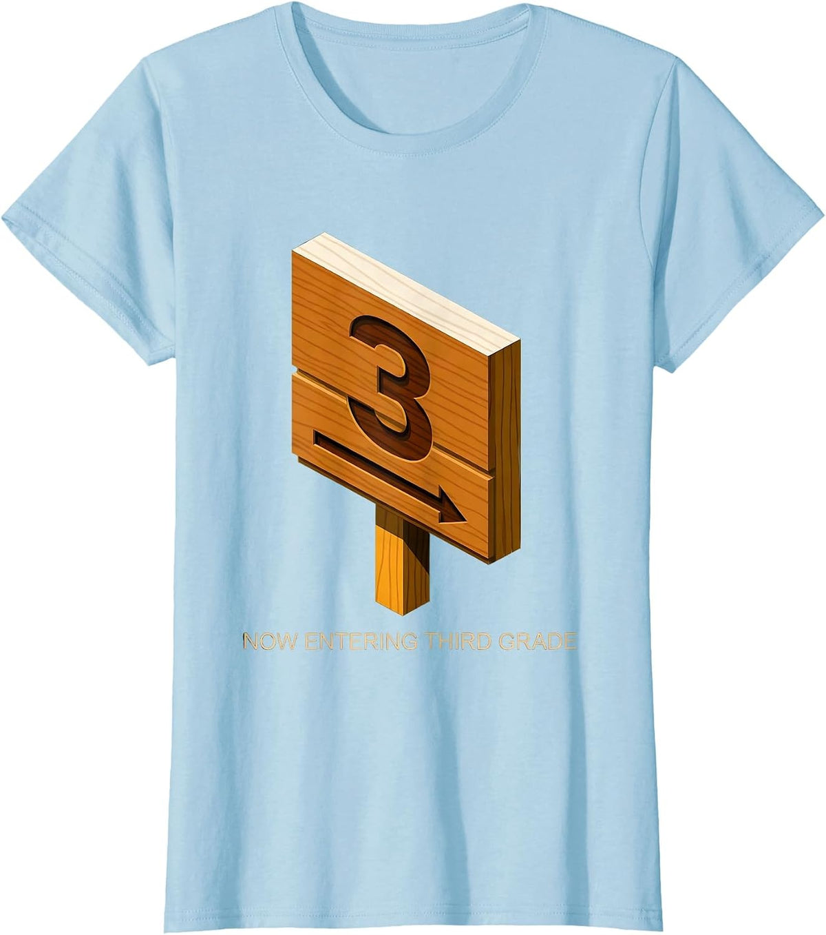 Now Entering Third Grade Playful Back To School Teacher Kids T-Shirt - Baby Blue