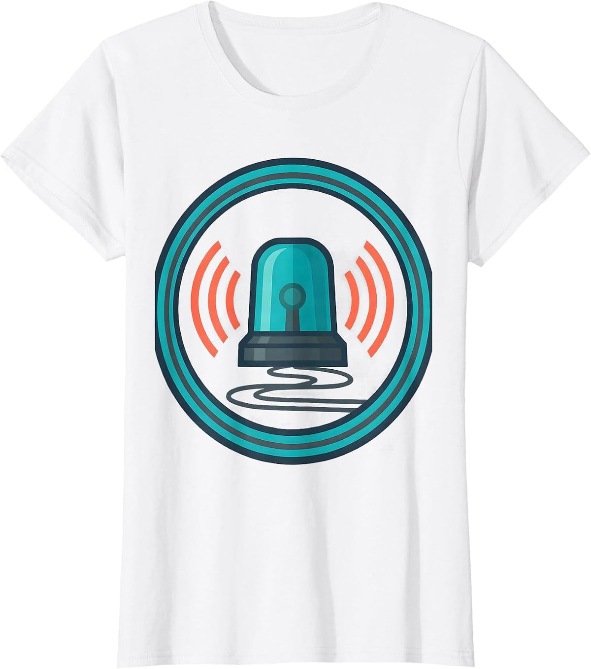Women's Rotating Beacon EMS Paramedic EMT Humor T-Shirt - White