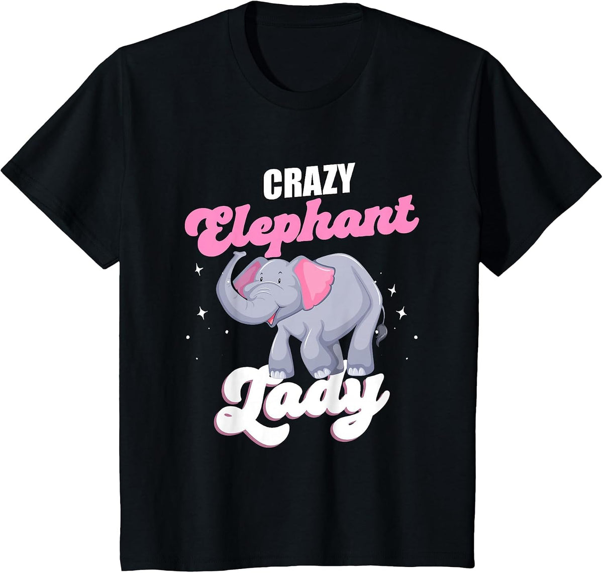 Elephant Animals - Crazy Elephant Lady T-Shirt - Black