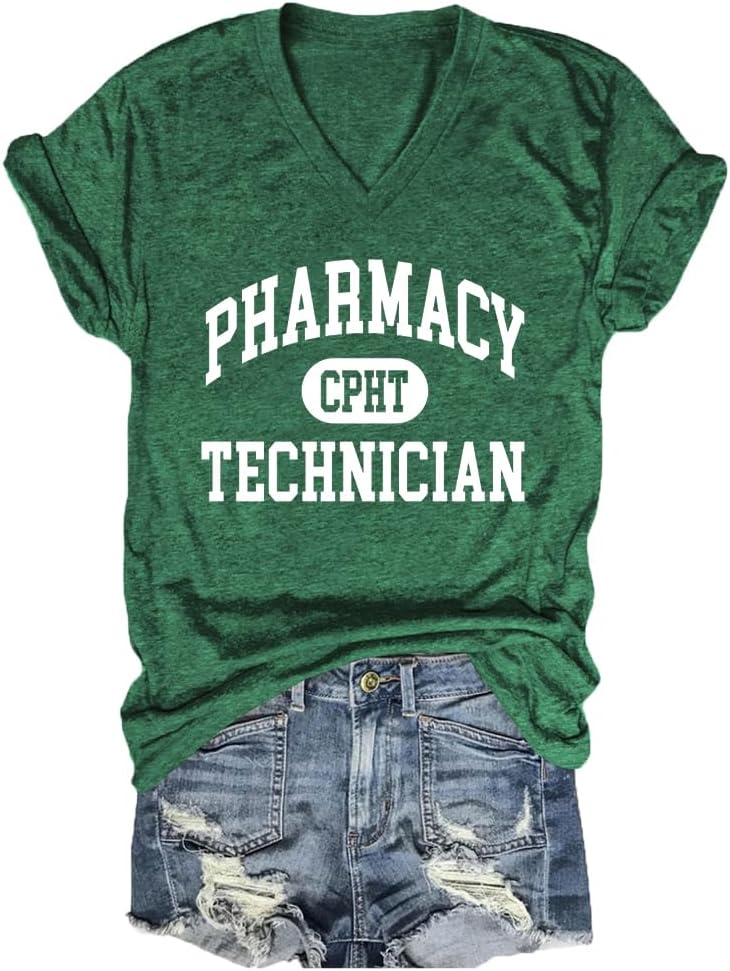 Pharmacy Tech Shirt Shirts for Women, Pharmacy Technician CPHT T-Shirt, Pharmacist Shirt, Pharmacy Student Tee Top - Dark