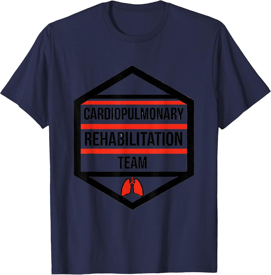 Cardiopulmonary Rehabilitation Team Cardiac Rehab Nurse T-Shirt - Navy Blue