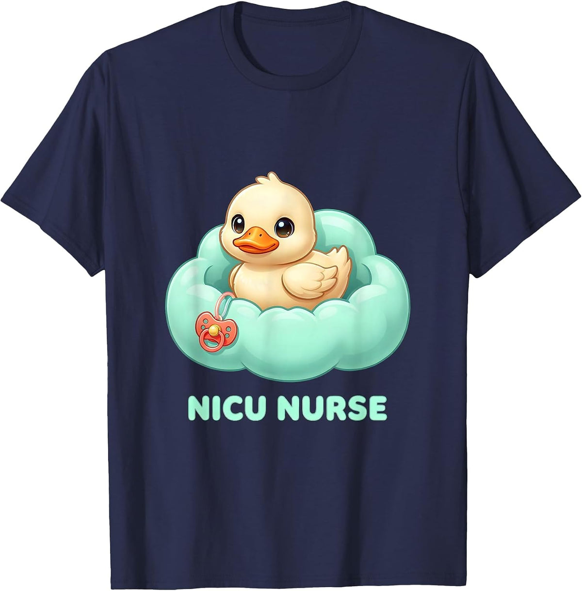NICU Nurse Cute Kawaii Duckling Pediatric Nurse Practitioner T-Shirt - Navy Blue