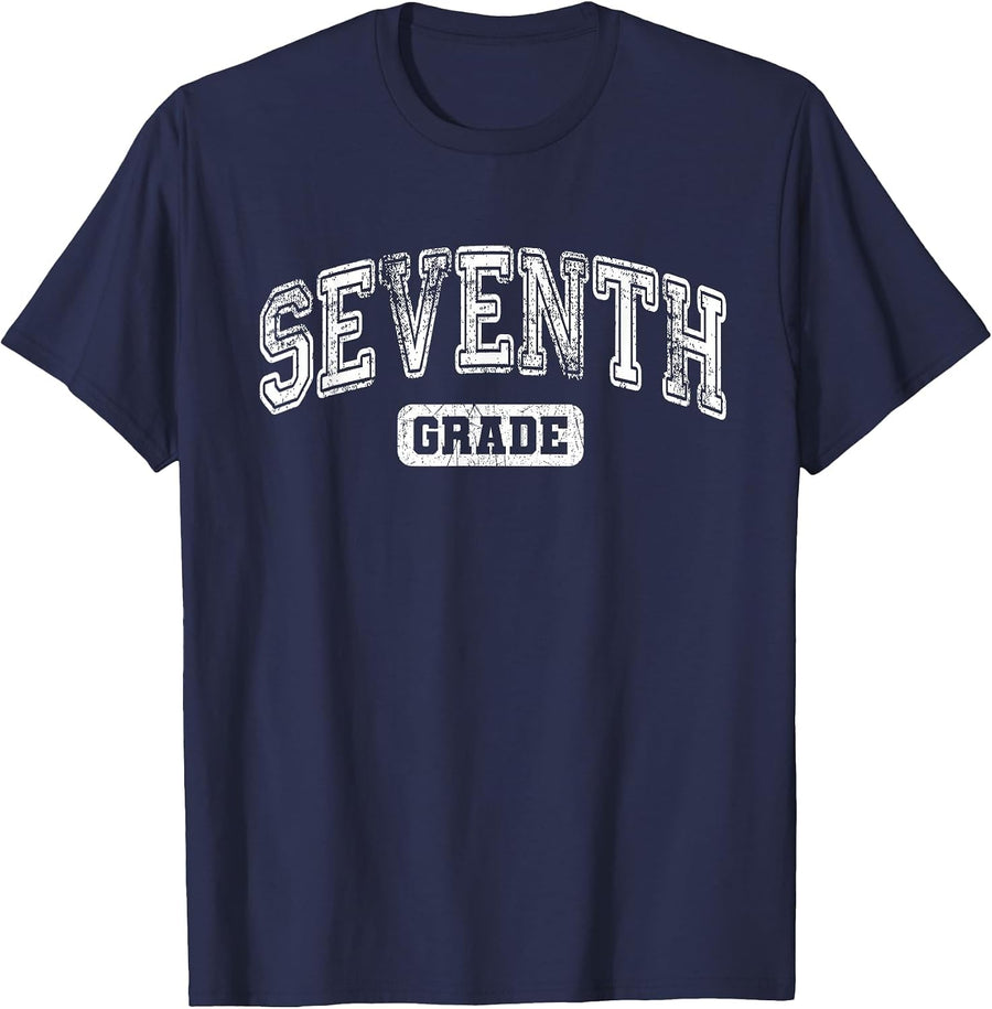 Seventh Grade Teacher First Day of 7th Grade Back to School T-Shirt - Navy Blue
