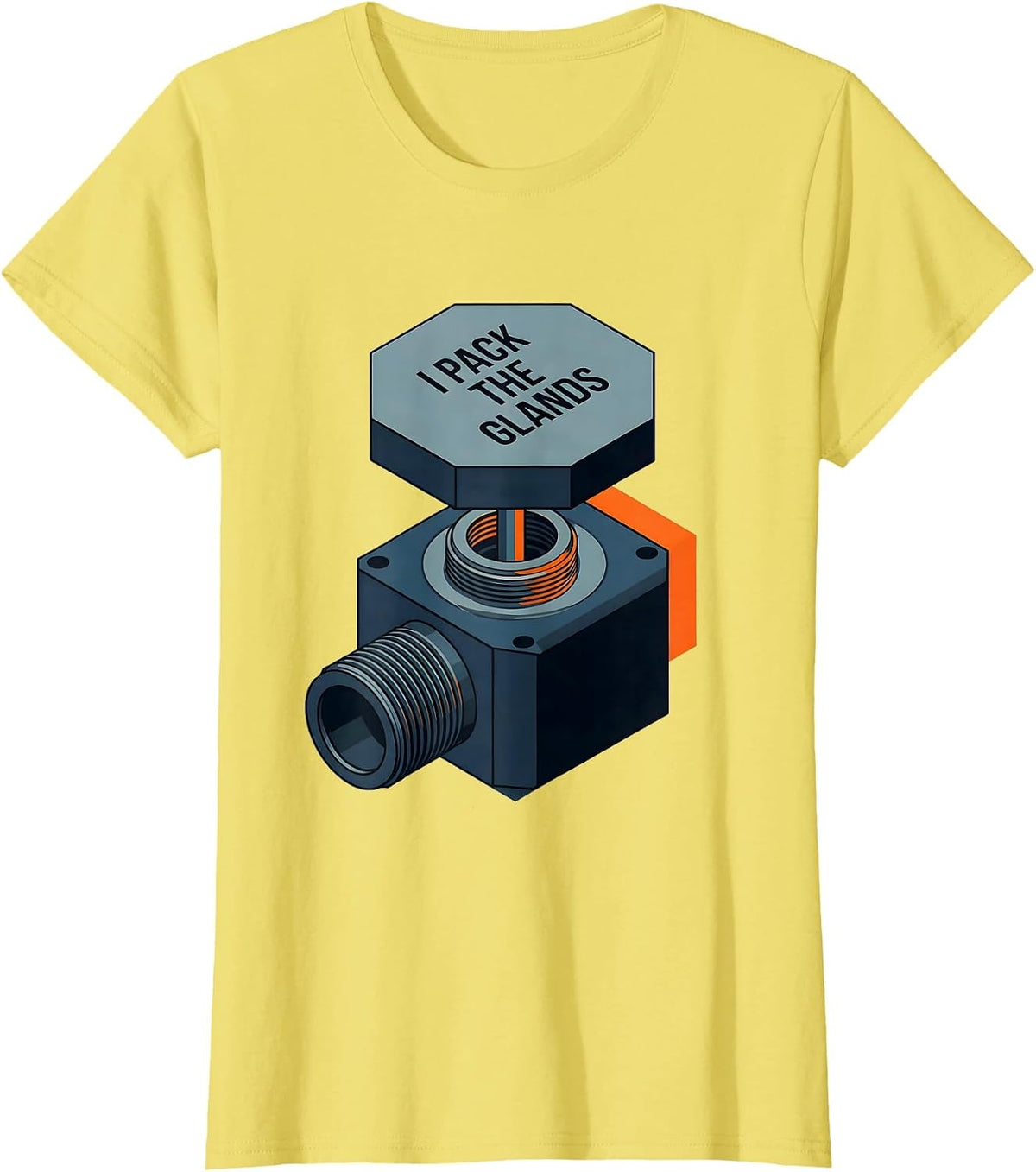 I Pack The Glands Funny Plumber Pipefitter Steamfitter T-Shirt - Lemon Yellow