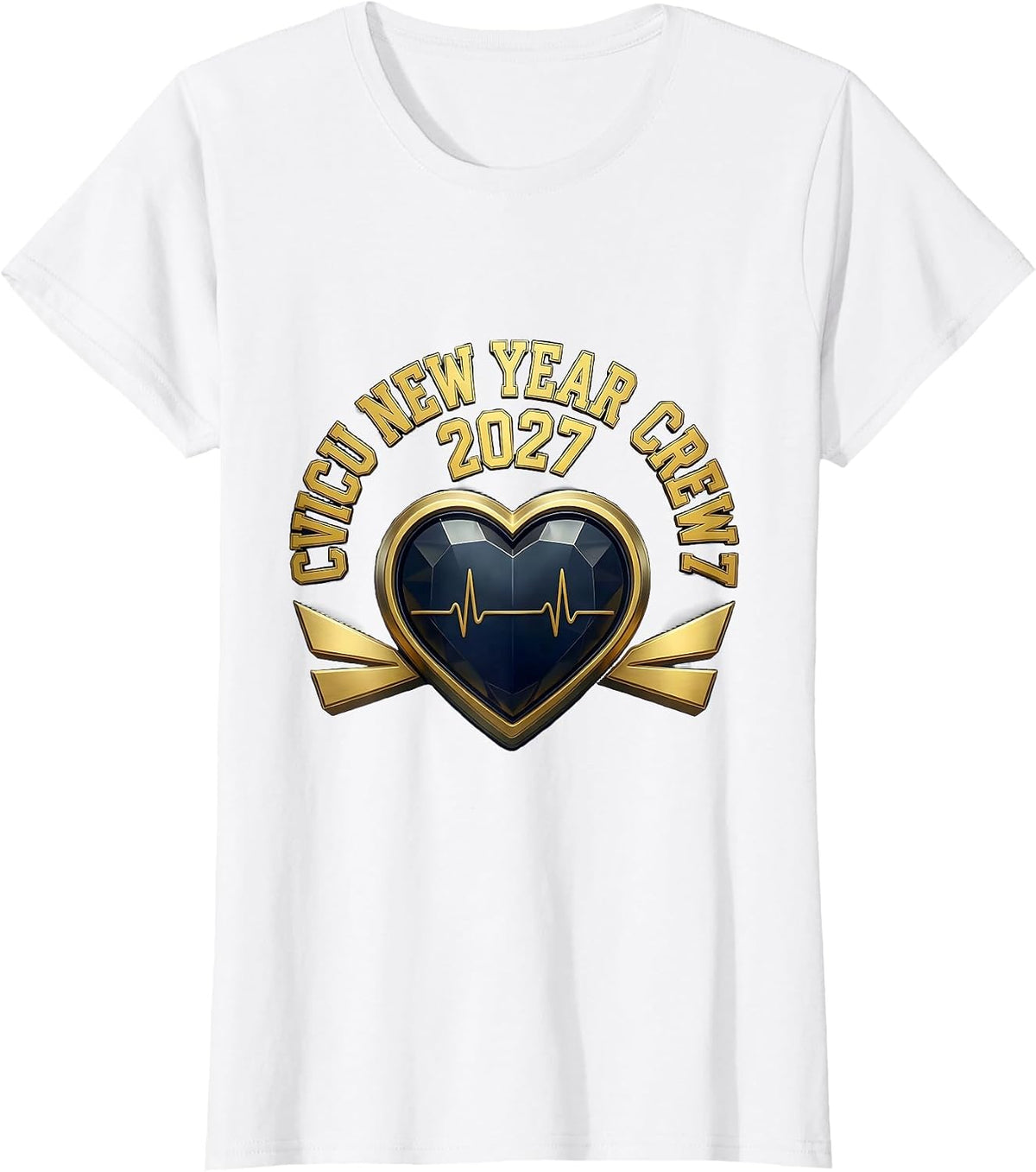 CVICU New Year Crew 2027 Sports Nurse ICU New Year Eve Party T-Shirt - White