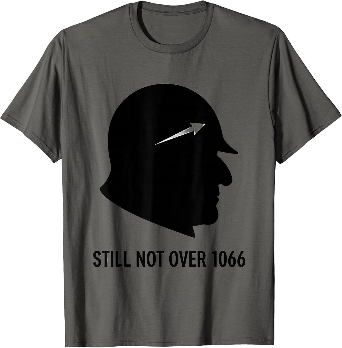 Still Not Over 1066 Funny History Teacher History Buff Humor T-Shirt - Asphalt Grey