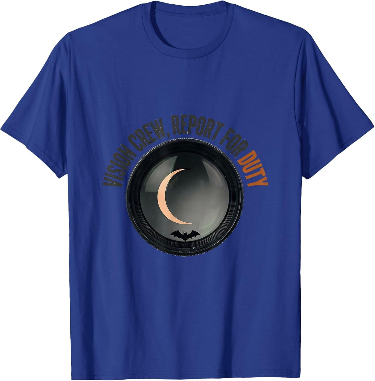 Men's Vision Crew Report for Duty Minimalist Halloween Optometrist T-Shirt - Royal Blue