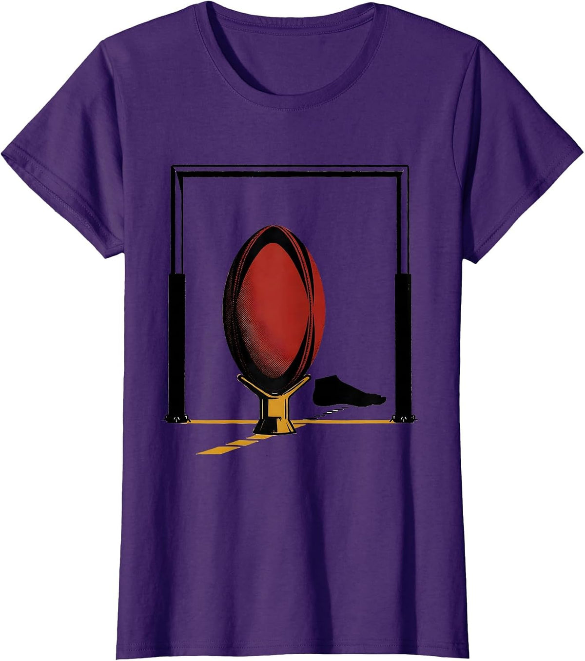 Women's Rugby Kicking Skill Tee Kicker Fan Humor T-Shirt - Purple