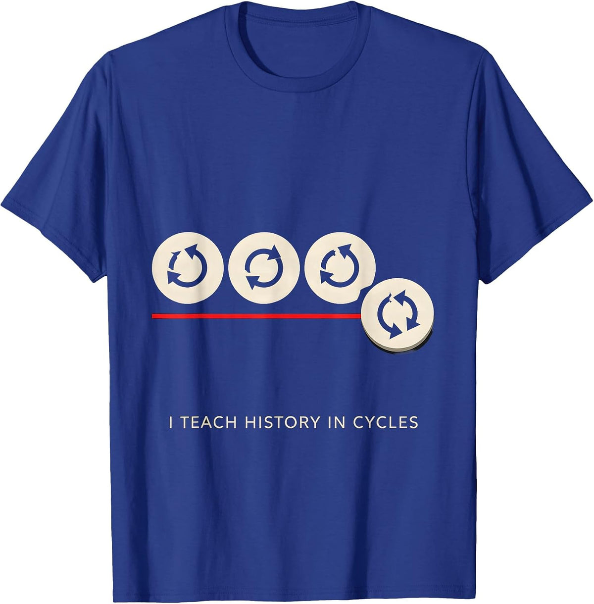 Men's I Teach History In Cycles Funny History Teacher Gift T-Shirt - Royal Blue