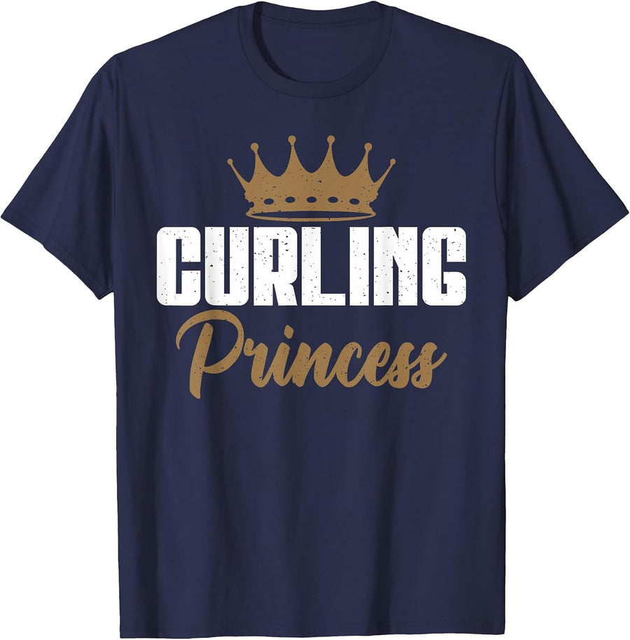 Curling Princess Curling T-Shirt - Navy Blue