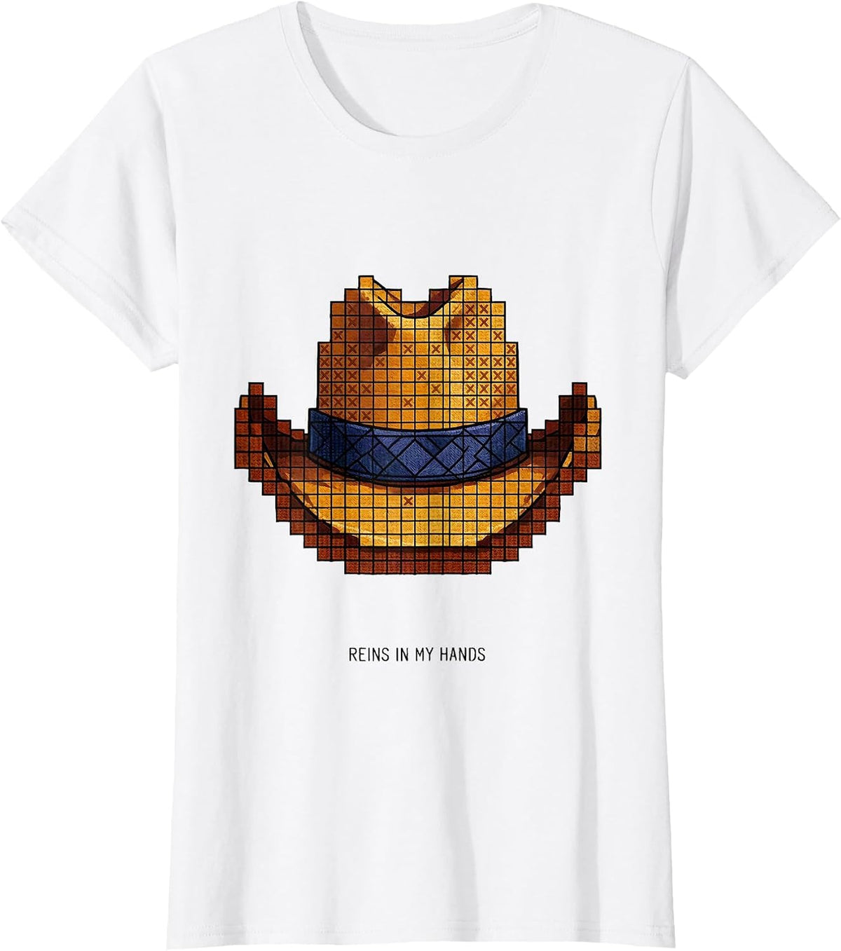 Reins In My Hands Cowboy Western Design T-Shirt - White