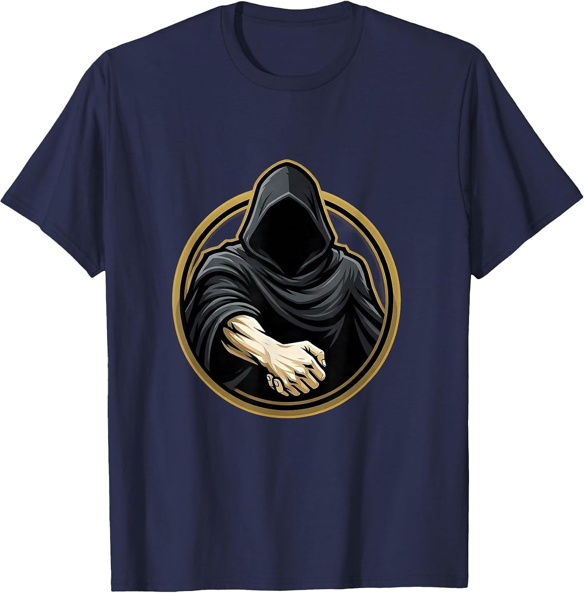 I Cant But I Know A Guy Hooded Figure Handshake T-Shirt - Navy Blue