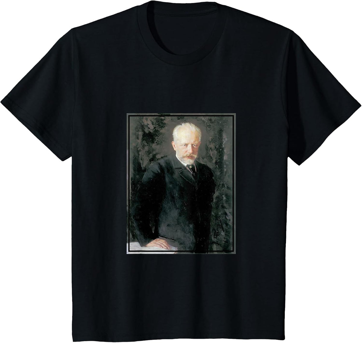 Pyotr Ilyich Tchaikovsky Painting Portrait (1893) T-Shirt - Black
