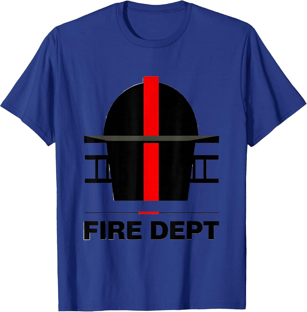 Men's FIRE DEPT Bauhaus Modernist Firefighter Pride Humor T-Shirt - Royal Blue