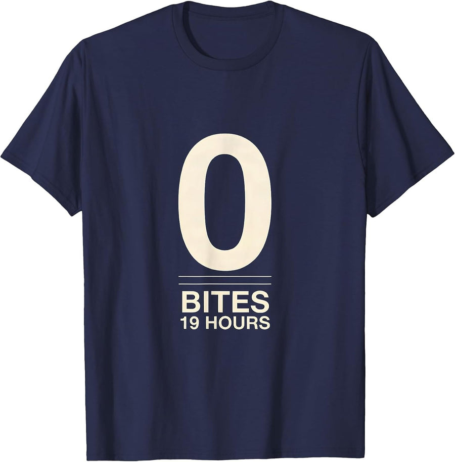 0 Bites 19 Hours Funny Bass Fishing Humor T-Shirt - Navy Blue