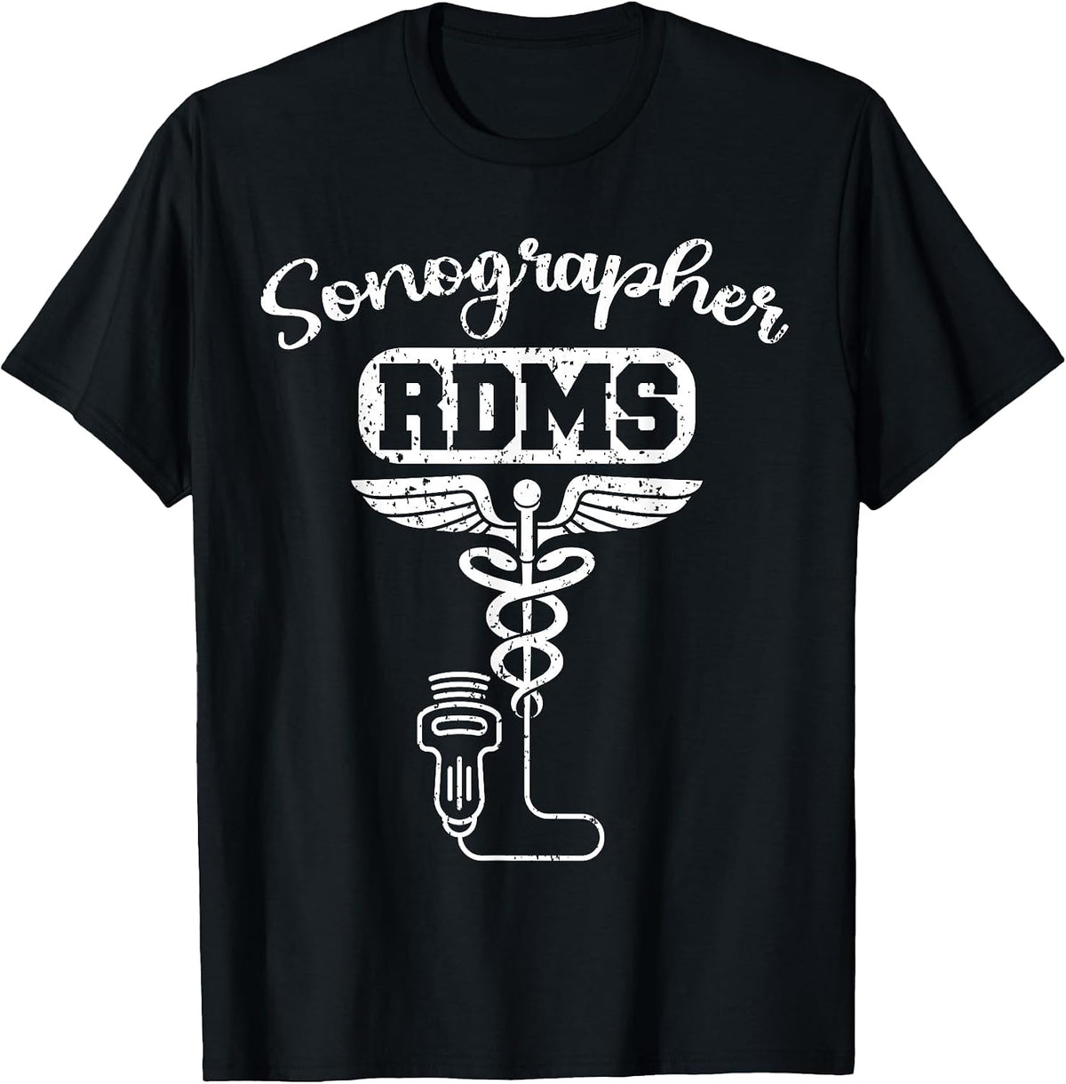 Cardiac Vascular Sonographer RDMS Echo Tech Ultrasound Tee T-Shirt - Black