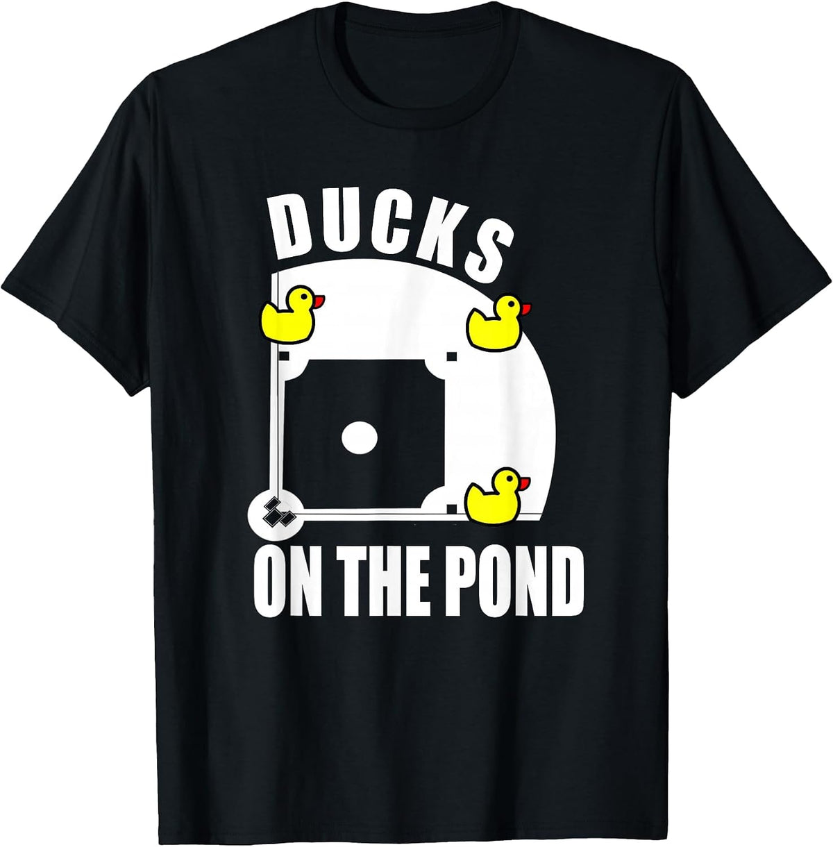 Ducks on the Pond Baseball T Shirt T-Shirt - Black