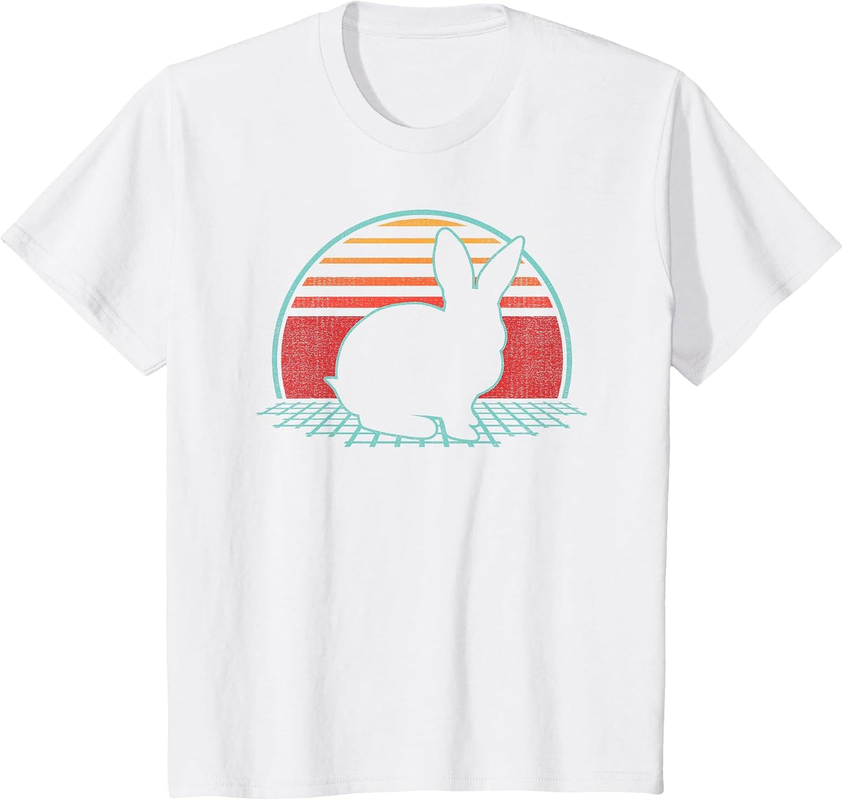 Rabbit Bunny Lover Farmer Animal Retro Vintage 80s Style T-Shirt - White