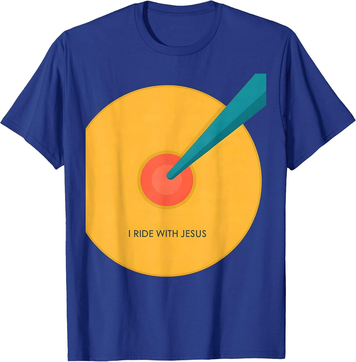 I Ride With Jesus Funny Christian Drummer Faith Gift T-Shirt - Royal Blue