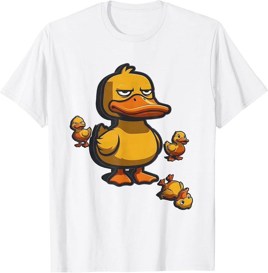 Men's Unimpressed Duck Mascot Funny Novelty Gift for Duck Lovers T-Shirt - White
