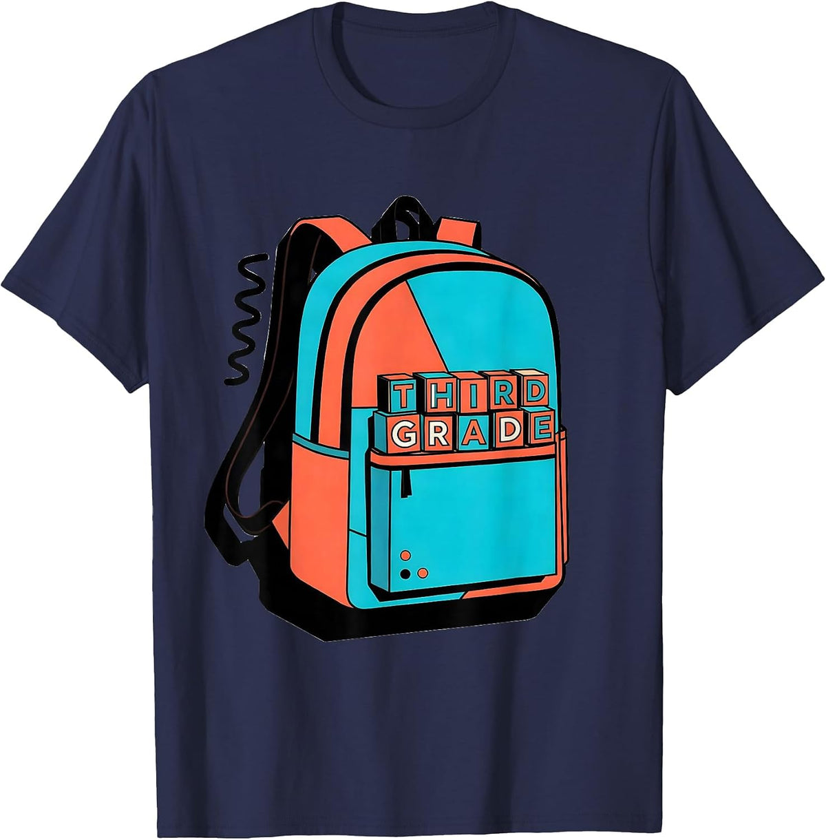 Third Grade Memphis Postmodern Teacher Back To School T-Shirt - Navy Blue