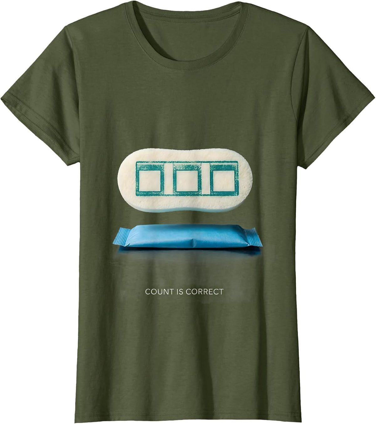 Women's Count Is Correct Minimalist Surgical Tech Humor Appreciation T-Shirt - Olive Green