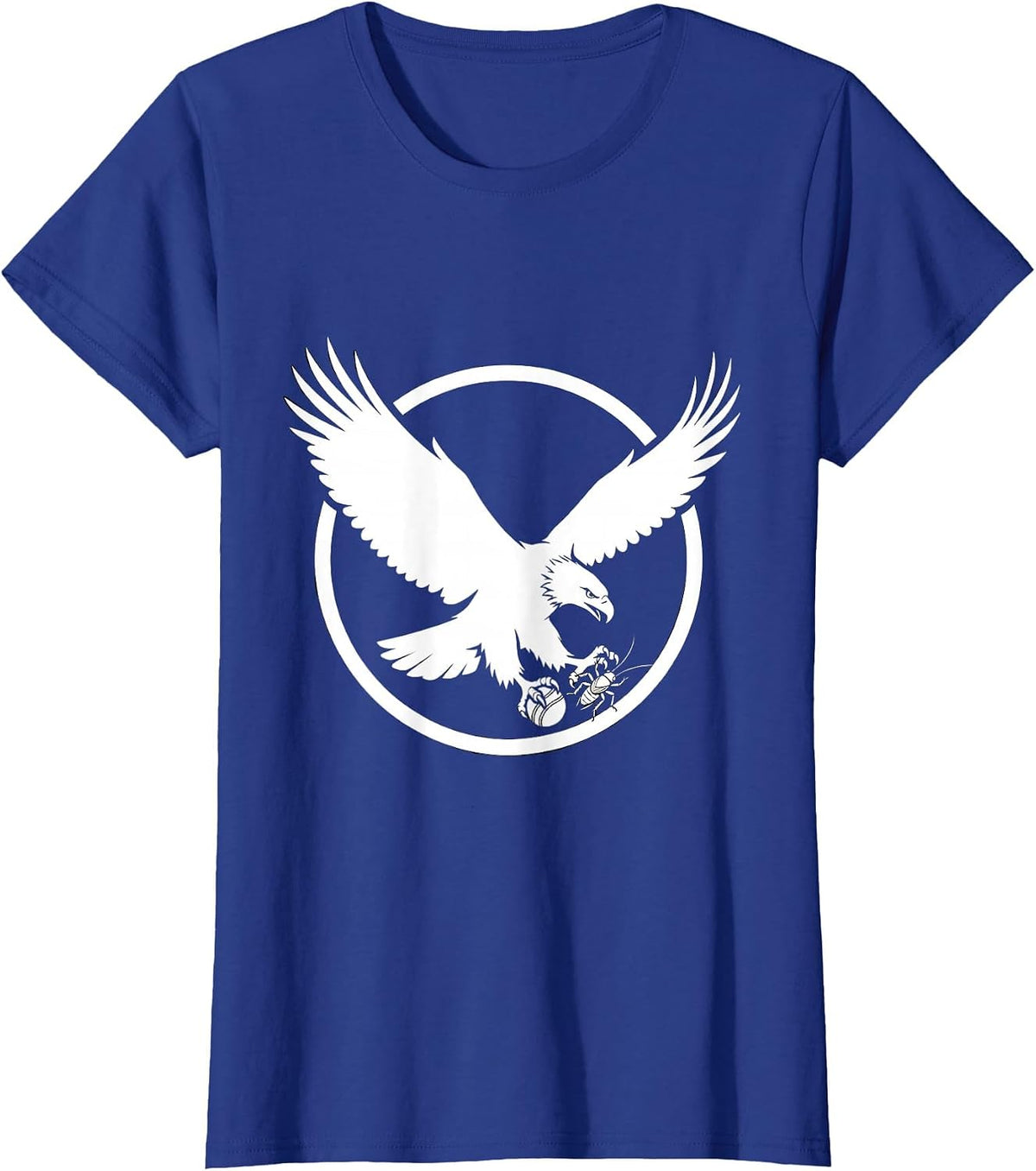 Women's Soaring Eagle Cricket Ball Inspirational Design T-Shirt - Royal Blue