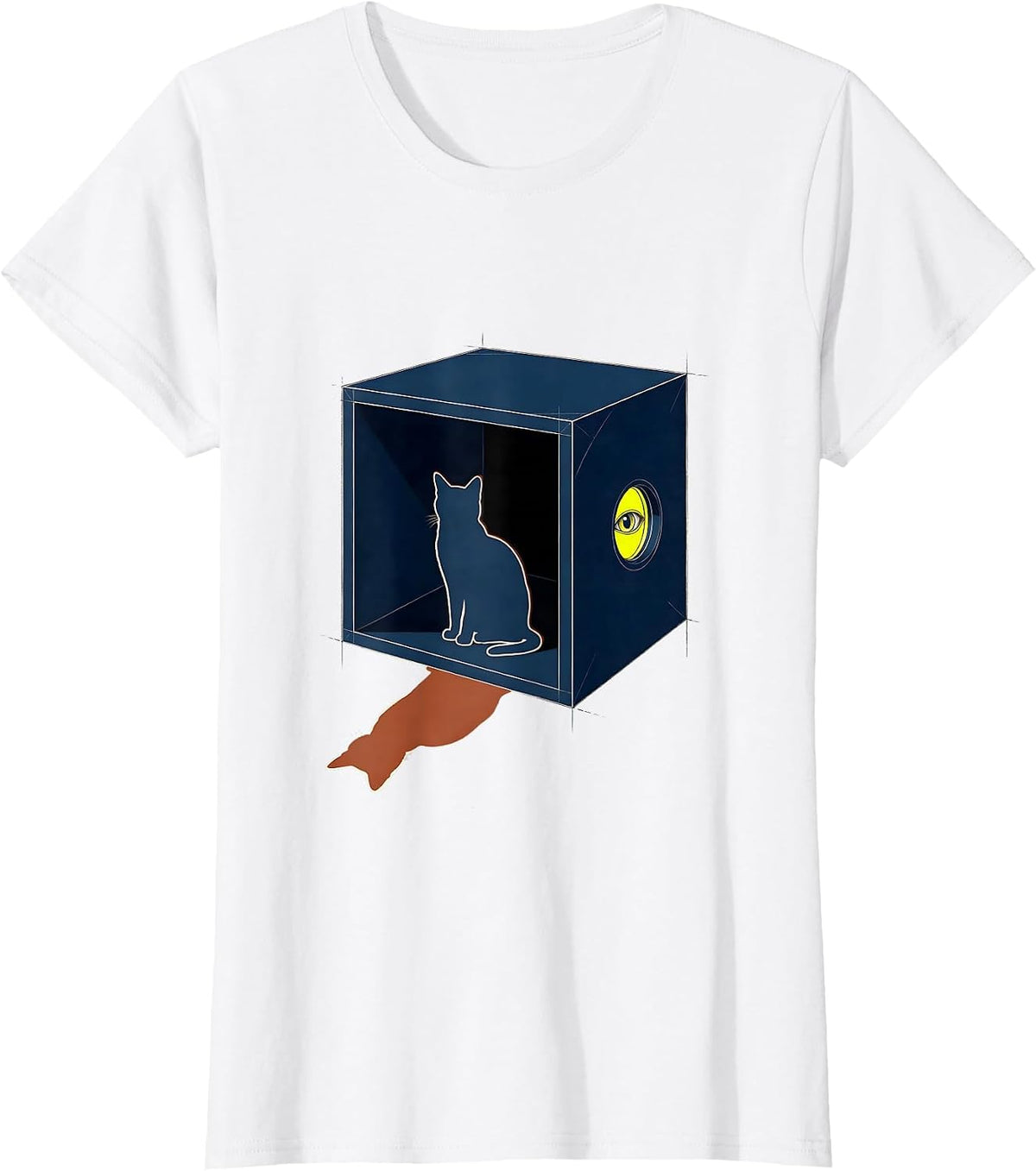 Schrödinger Cat Quantum Physics Humor Science Enthusiast T-Shirt - White