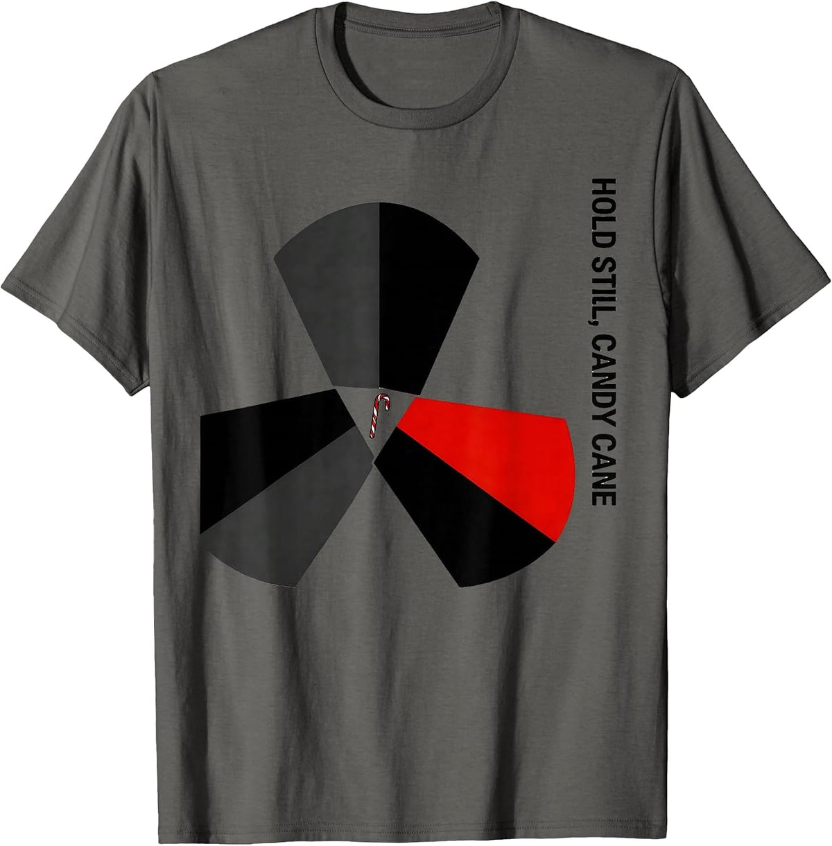 Hold Still Candy Cane Minimalist Radiology Tech Christmas T-Shirt - Asphalt Grey