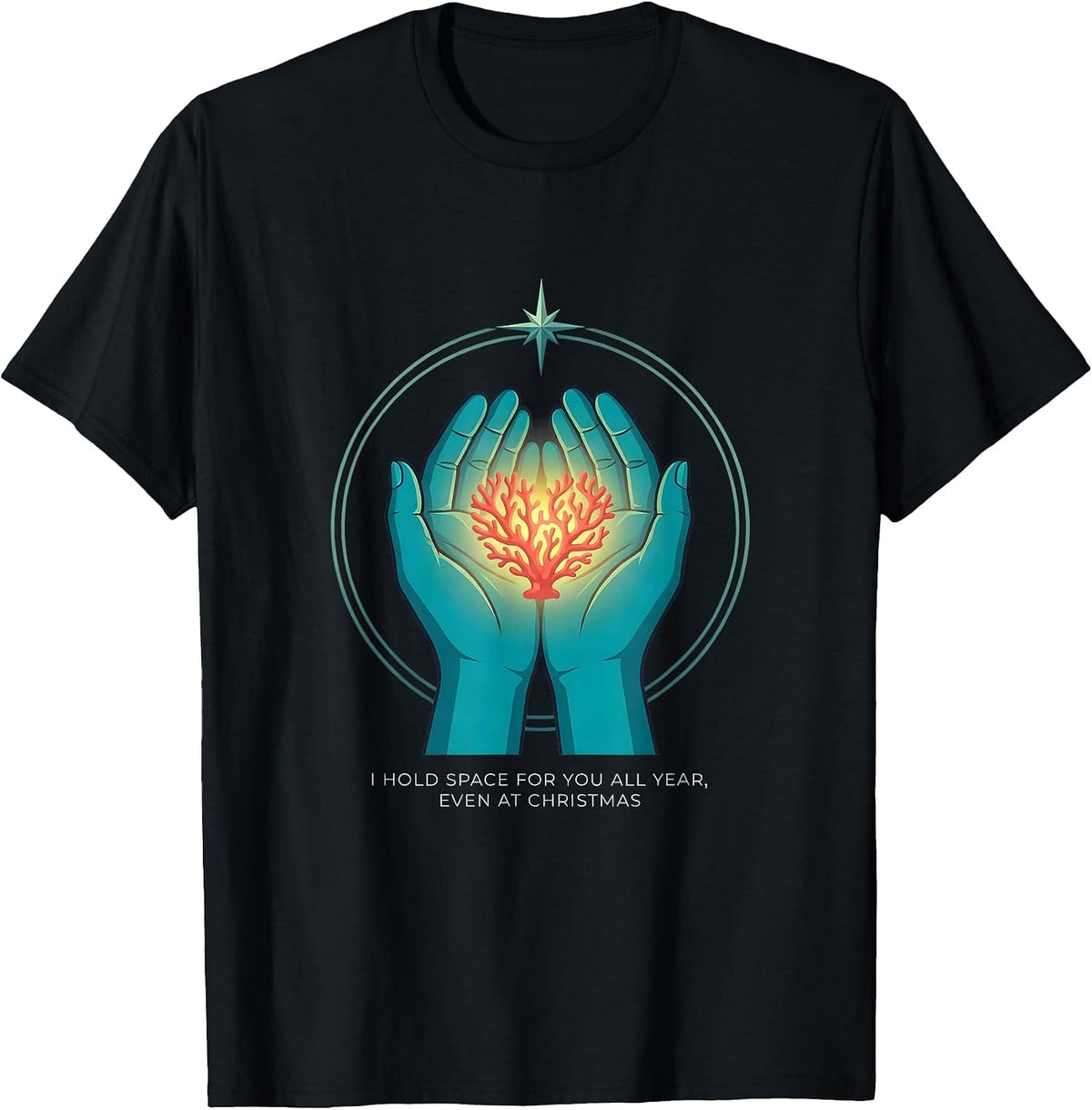 Men's I Hold Space For You All Year, Even At Christmas Funny T-Shirt - Black