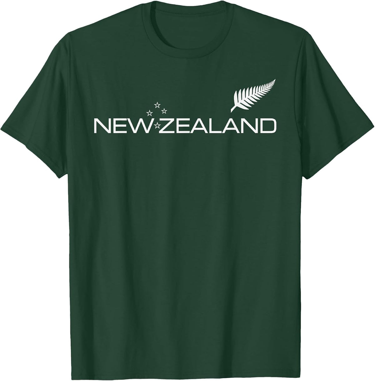 NEW Zealand Fern Flag Athletic Sports Style TEE T-Shirt - Dark Green