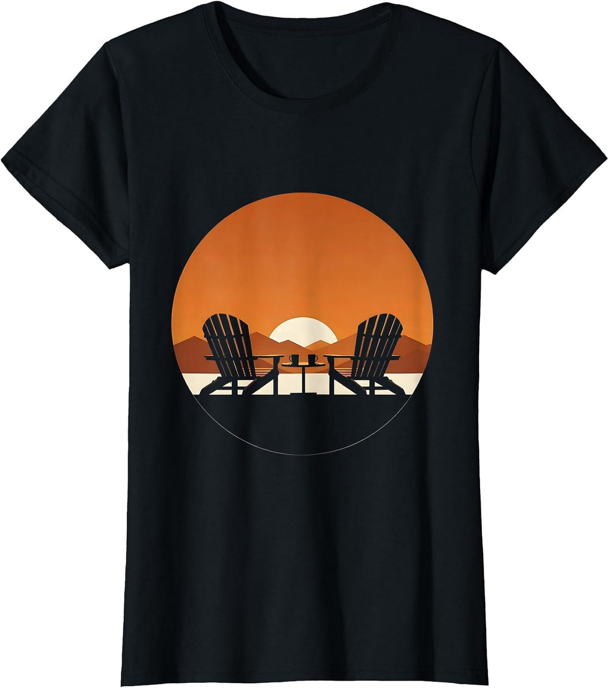 Women's School Counselor Two Chairs Coffee Illustration T-Shirt - Black
