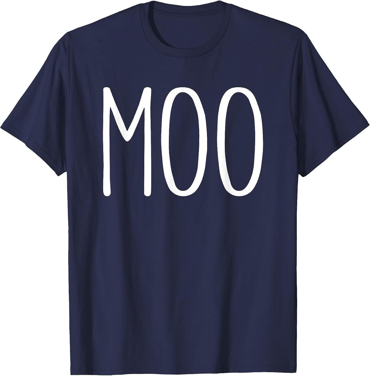 Moo Shirt Funny Adult Men Women Cow Goes Moo Costume T-Shirt - Navy Blue